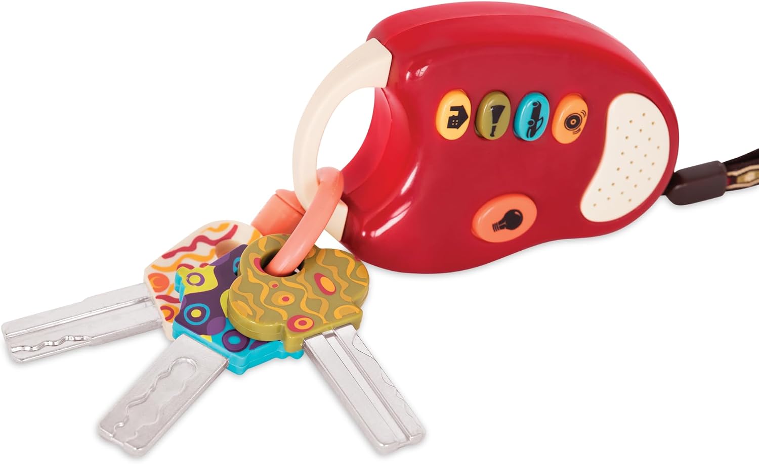 B. Toys – Funkeys – Kleurrijke Speelgoedsleutel Voor Kinderen En Baby'S Autosleutel Speelgoed Met Rood Licht En Geluiden 100% Vrij Van Schadelijke Stoffen