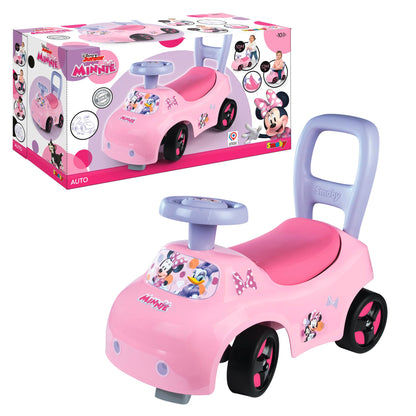 Smoby - Minnie Prima Auto, 7600720544, 10 maanden, Ride on, officieel gelicentieerd product van Disney, roze