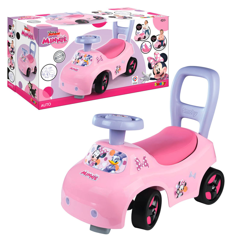 Smoby - Minnie Prima Auto, 7600720544, 10 maanden, Ride on, officieel gelicentieerd product van Disney, roze
