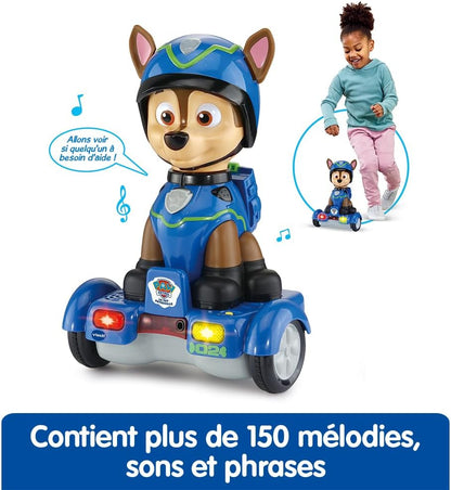 VTech - Paw Patrol, Chase Mission Hoverboard, interactieve hond, Paw Patrol, geanimeerd figuur 26 cm, elektronisch speelgoed, geluiden en verlichting, cadeau voor kinderen van 2 jaar tot 6 jaar