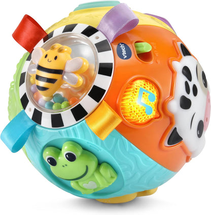 VTech - Lumi dierenbal, sensorische bal, interactief en muzikaal babybal, speelgoedkoe met lichteffecten, motoriek en kruipspel, cadeau voor baby's vanaf 6 maanden - inhoud in het Frans