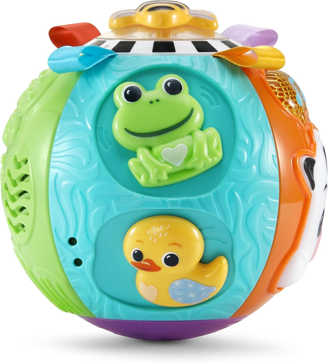 VTech - Lumi dierenbal, sensorische bal, interactief en muzikaal babybal, speelgoedkoe met lichteffecten, motoriek en kruipspel, cadeau voor baby's vanaf 6 maanden - inhoud in het Frans