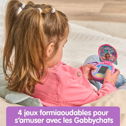 VTech - Gabby en het magische huis, Magi'Pocket console, draagbare mini-gameconsole met geanimeerd display, 10 wijzerplaten, 4 spellen, cadeau voor kinderen van 3 jaar tot 7 jaar - inhoud in het Frans