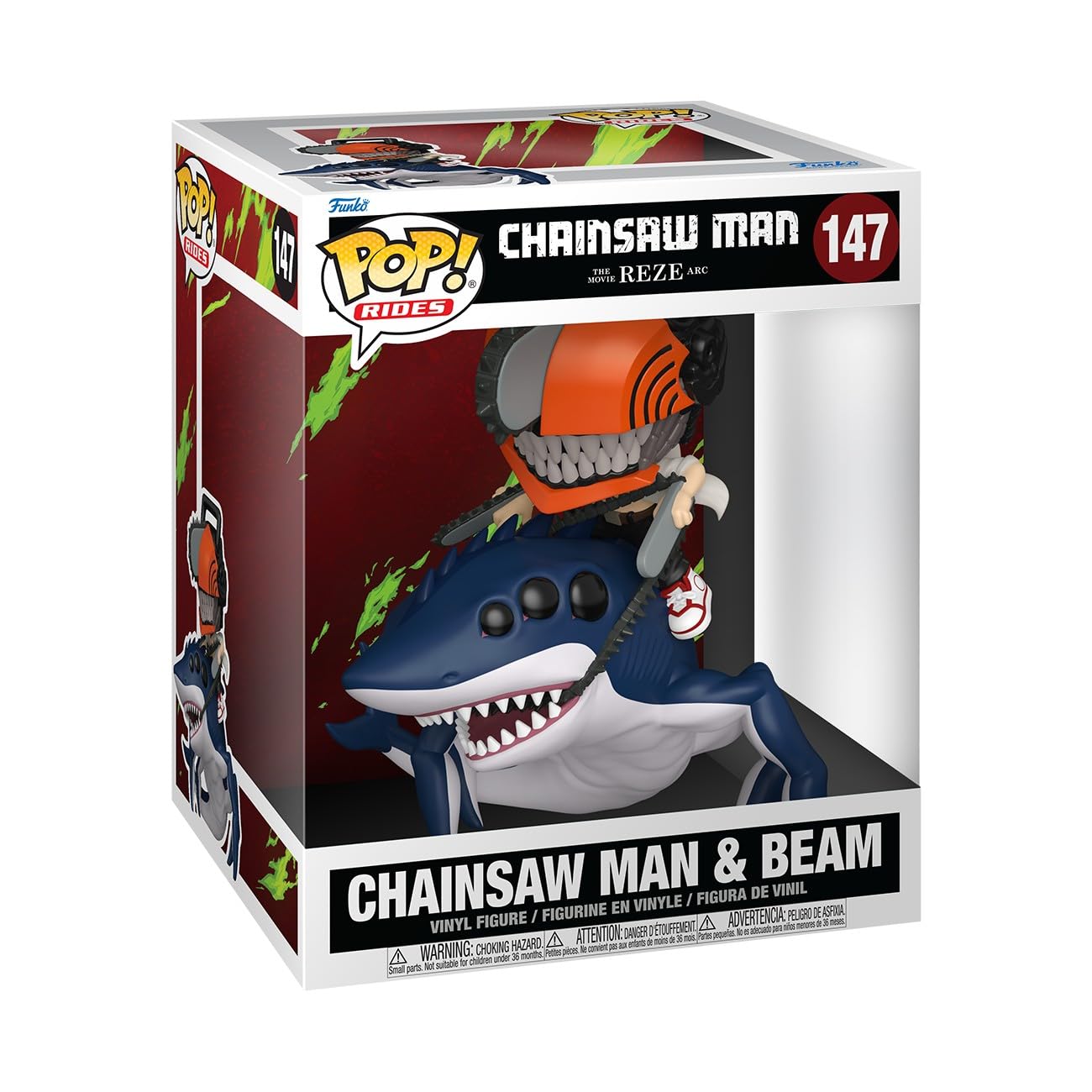 Funko POP! Ride Deluxe: Chainsaw Man: Reze - Chainsaw Man & Beam - Sammelbare Vinylfigur - Geschenkidee - Offizielles Merchandise - Spielzeug für Kinder & Erwachsene - Modellfigur für Sammler