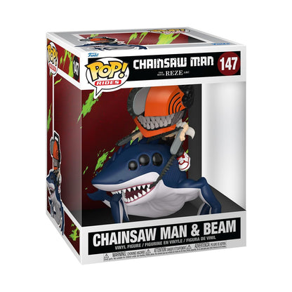 Funko POP! Ride Deluxe: Chainsaw Man: Reze - Chainsaw Man & Beam - Sammelbare Vinylfigur - Geschenkidee - Offizielles Merchandise - Spielzeug für Kinder & Erwachsene - Modellfigur für Sammler