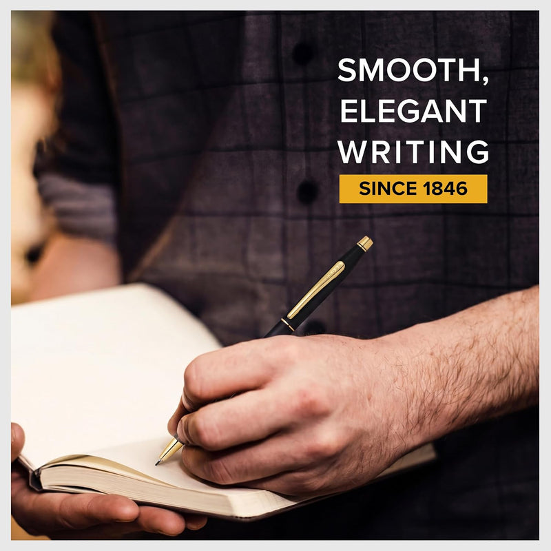 CROSS Classic Century Classic Black Pencil 0.7MM with 23CT Gold-Plated Appointments incl. Premium Gift Box – Refillable Pencil