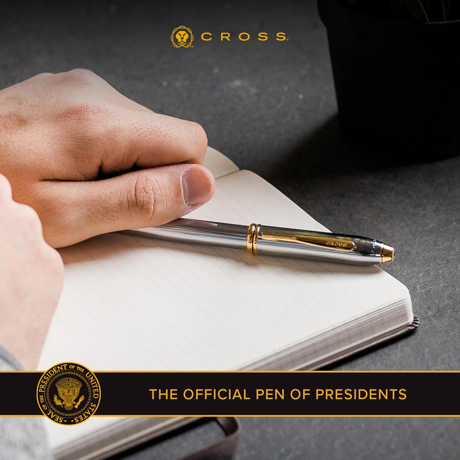 CROSS Townsend Lustrous Chrome Fountain Pen with Stainless Steel Medium Nib incl. Luxury Gift Box – Refillable Cartridge Pen