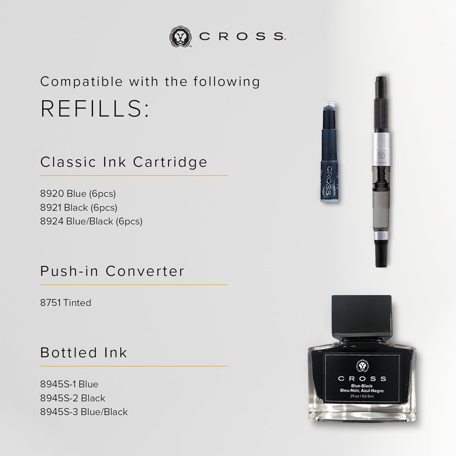CROSS Townsend Lustrous Chrome Fountain Pen with Stainless Steel Medium Nib incl. Luxury Gift Box – Refillable Cartridge Pen