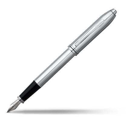 CROSS Townsend Lustrous Chrome Fountain Pen with Stainless Steel Medium Nib incl. Luxury Gift Box – Refillable Cartridge Pen