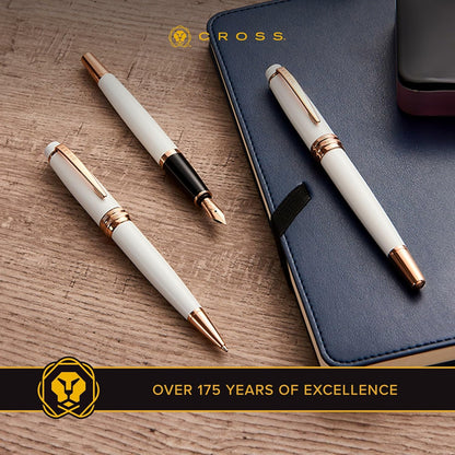 CROSS Bailey Black Lacquer Rollerball Pen with Chrome Apointments incl. Premium Gift Box / Refillable Gel Ink Rollerball Pen