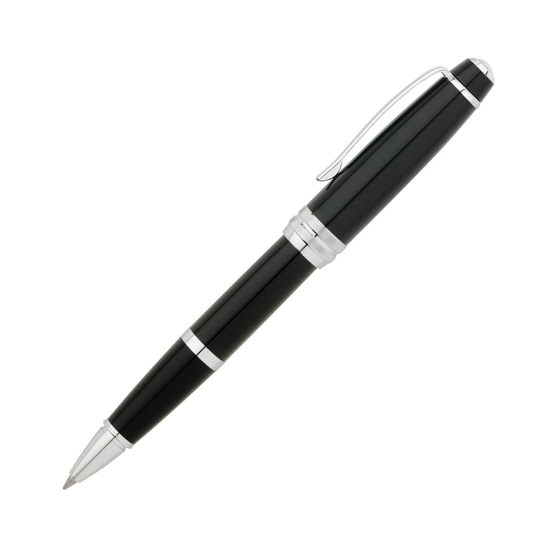 CROSS Bailey Black Lacquer Rollerball Pen with Chrome Apointments incl. Premium Gift Box / Refillable Gel Ink Rollerball Pen