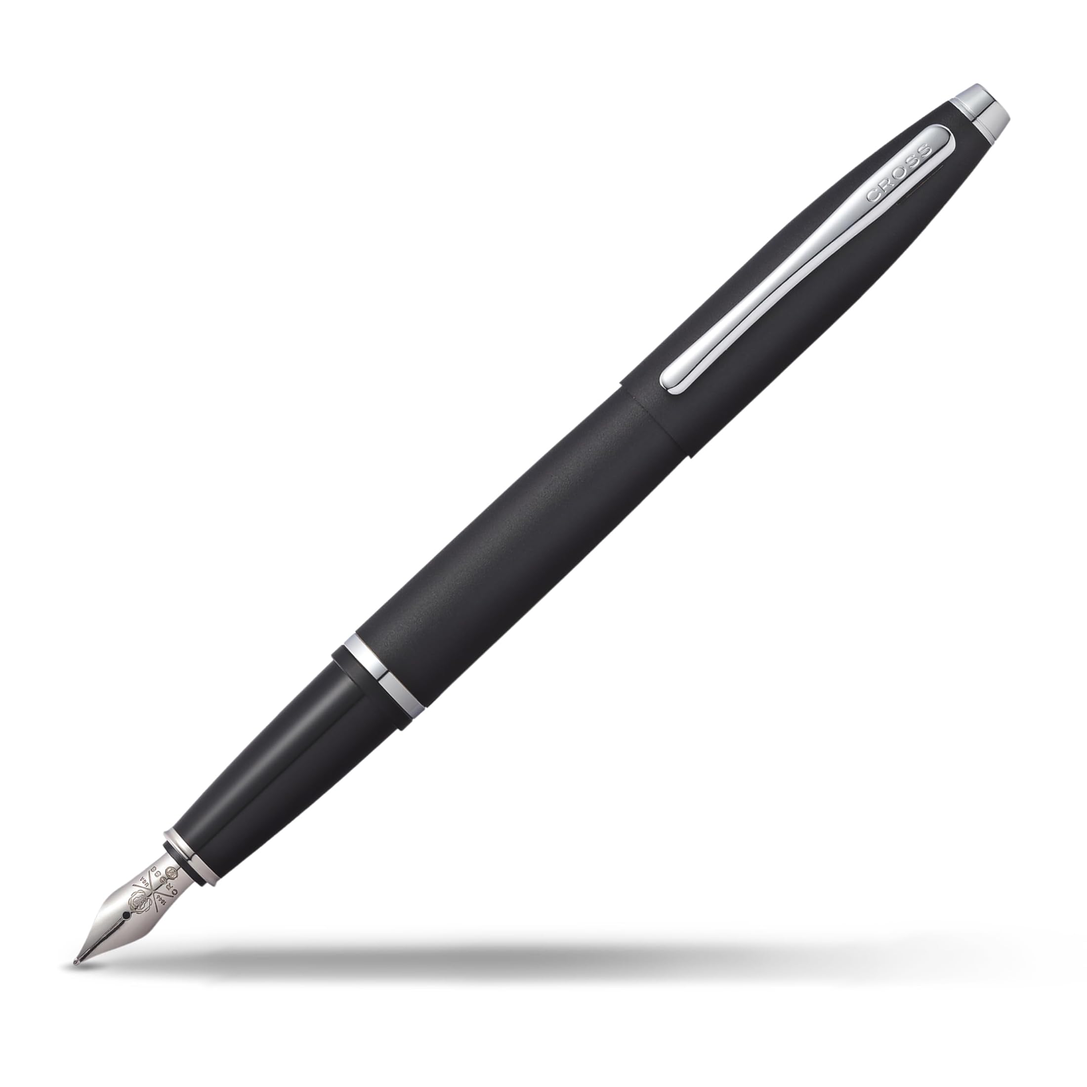 Cross Calais Matte Black Fountain Pen Medium Nib – Gift at0116–14 ms