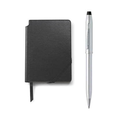 Cross Ballpoint Pen Oil Based Gift Set Century 2 3502WG/1M Chrome with Notebook Genuine Imported