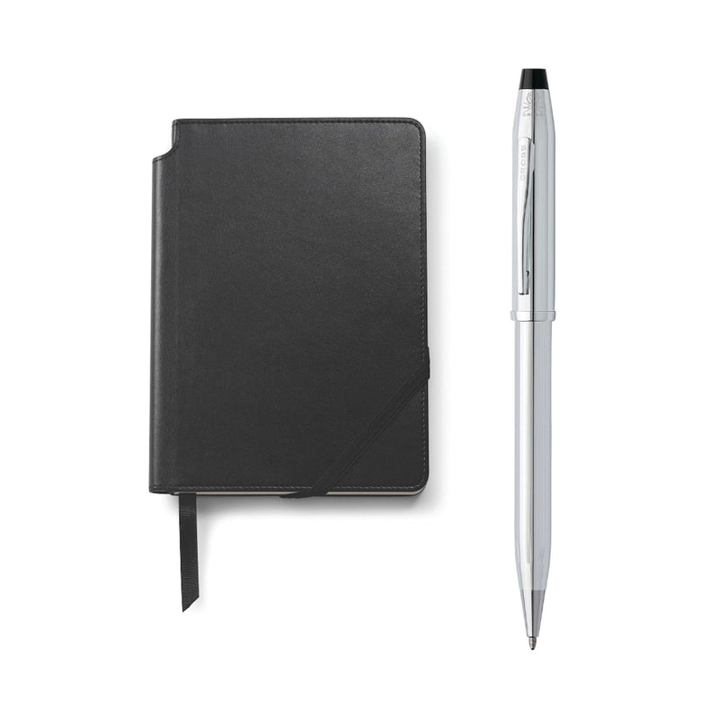 Cross Ballpoint Pen Oil Based Gift Set Century 2 3502WG/1M Chrome with Notebook Genuine Imported
