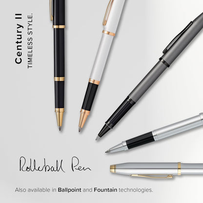 CROSS Century II Pearlescent White Lacquer Rollerball Pen with Rose-Gold Tone Appointments