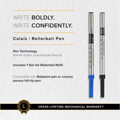 CROSS AT0115-19 Calais Matte Metallic Crimson Rollerball Pen Including Gift Box
