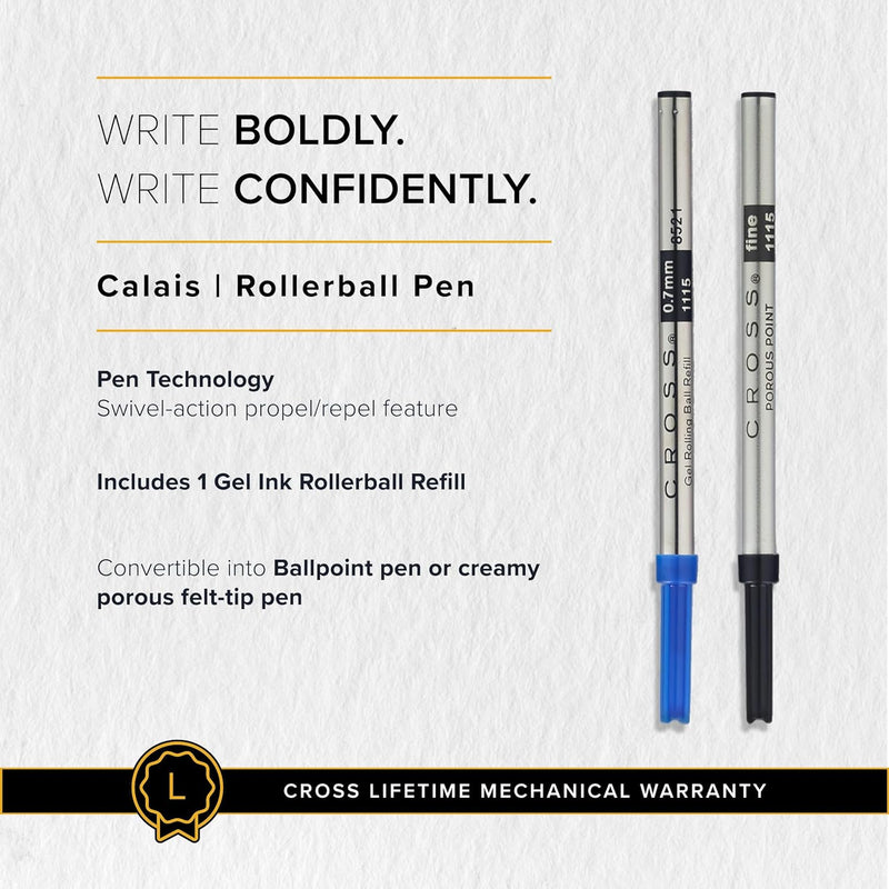 CROSS AT0115-19 Calais Matte Metallic Crimson Rollerball Pen Including Gift Box