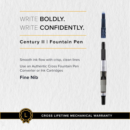 CROSS Century II Translucent Cobalt Blue Lacquer - Fine Nib Fountain Pen