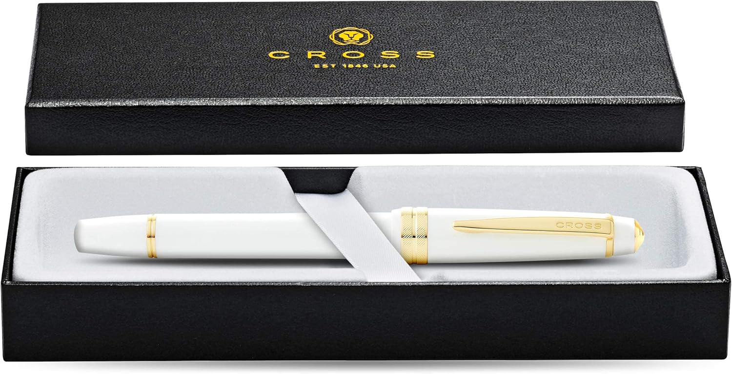 CROSS Bailey Light Polished White Resin and Gold Tone Fine Nib Fountain Pen