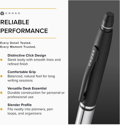 Cross Click Tuxedo Chrome with Black Appointments Ballpoint Pen