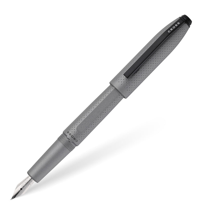 Cross Prism Graphite Resin with Polished Black Appointments and Polished Chrome Stainless Steel Medium Nib Fountain Pen