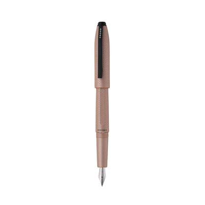 Cross Prism Mocha Resin with Polished Black Appointments and Polished Chrome Stainless Steel Medium Nib Fountain Pen