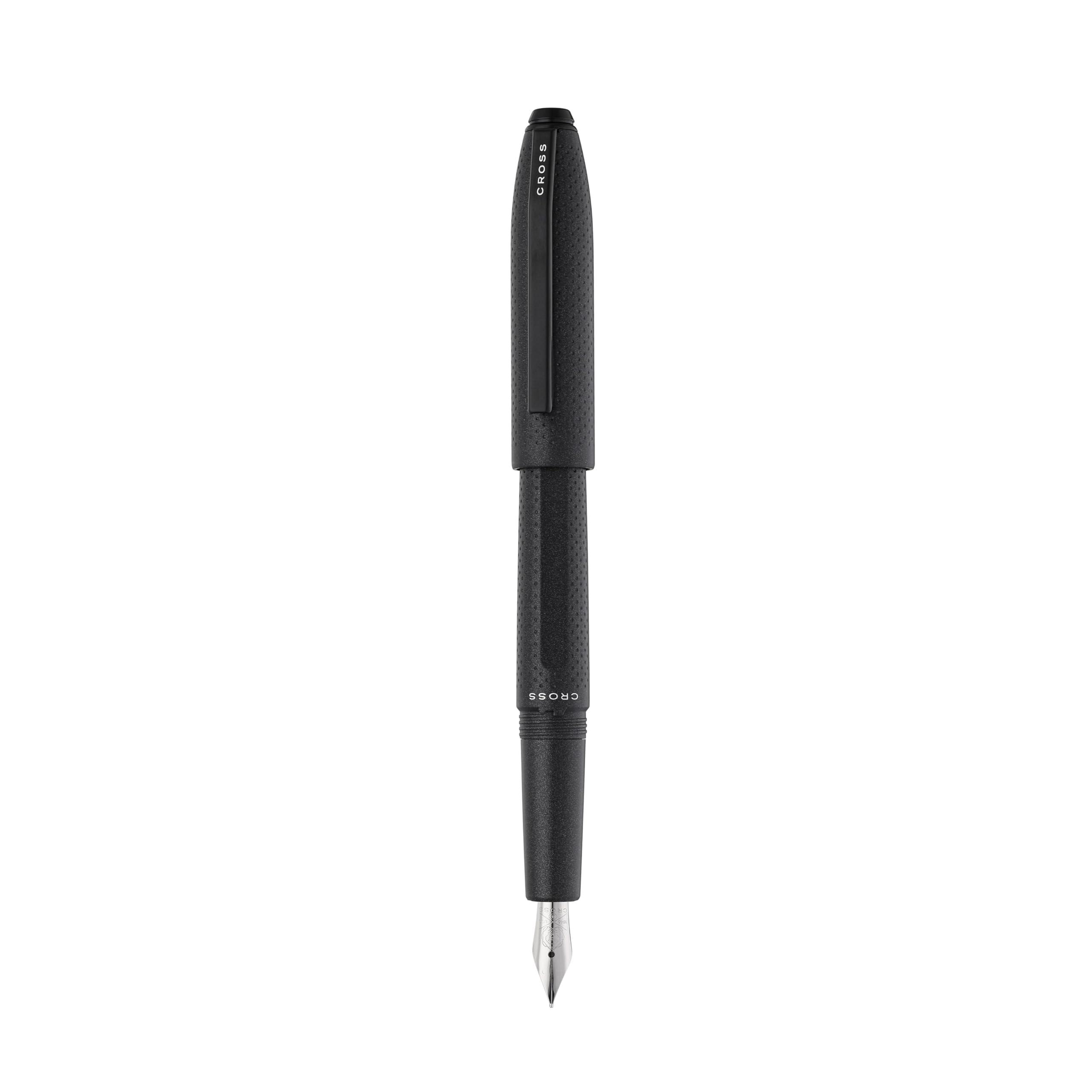 Cross Prism Obsidian Black Resin with Polished Black Appointments and Polished Chrome Stainless Steel Fine Nib Fountain Pen