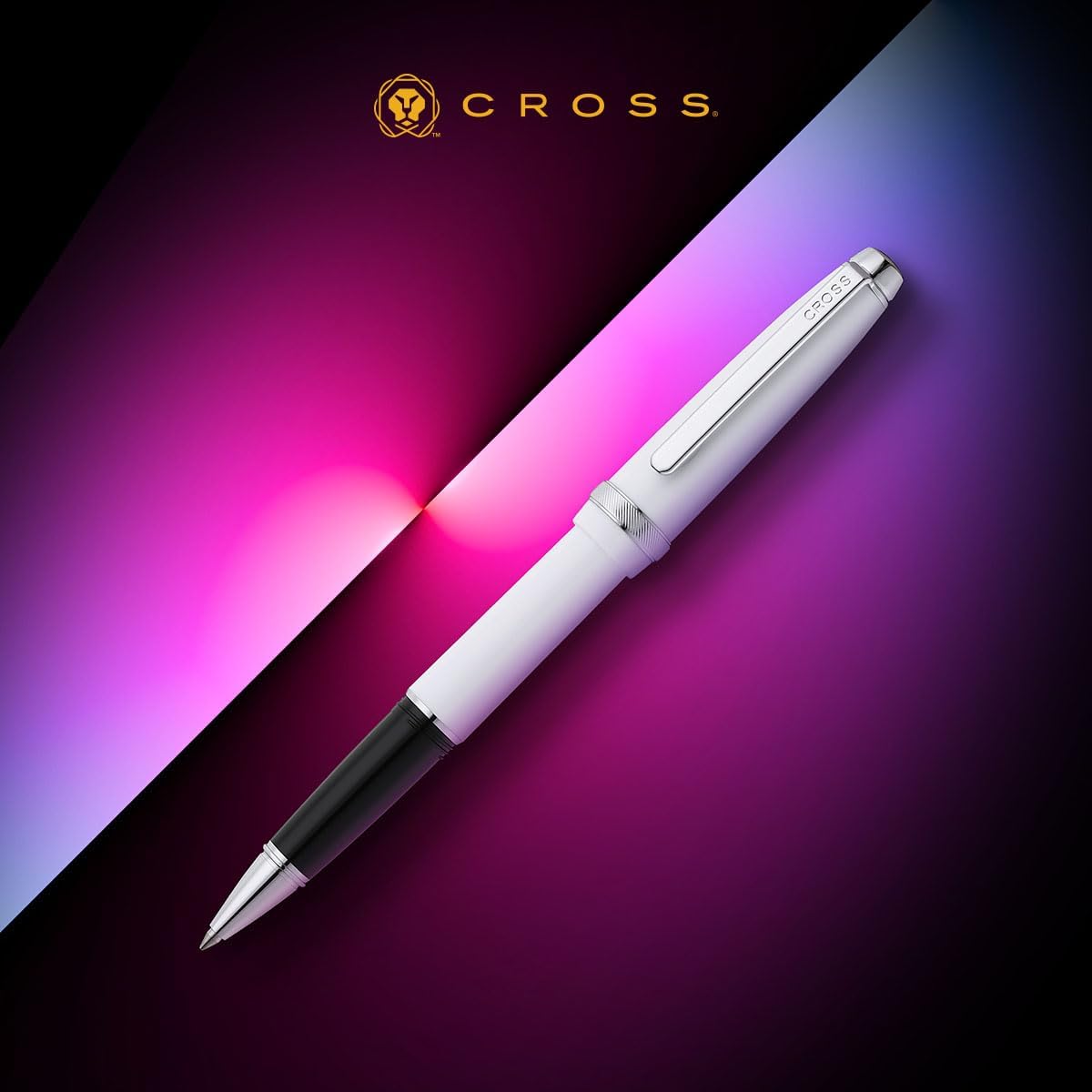 Cross Lume Porcelain White with Polished Chrome Appointments Rollerball Pen
