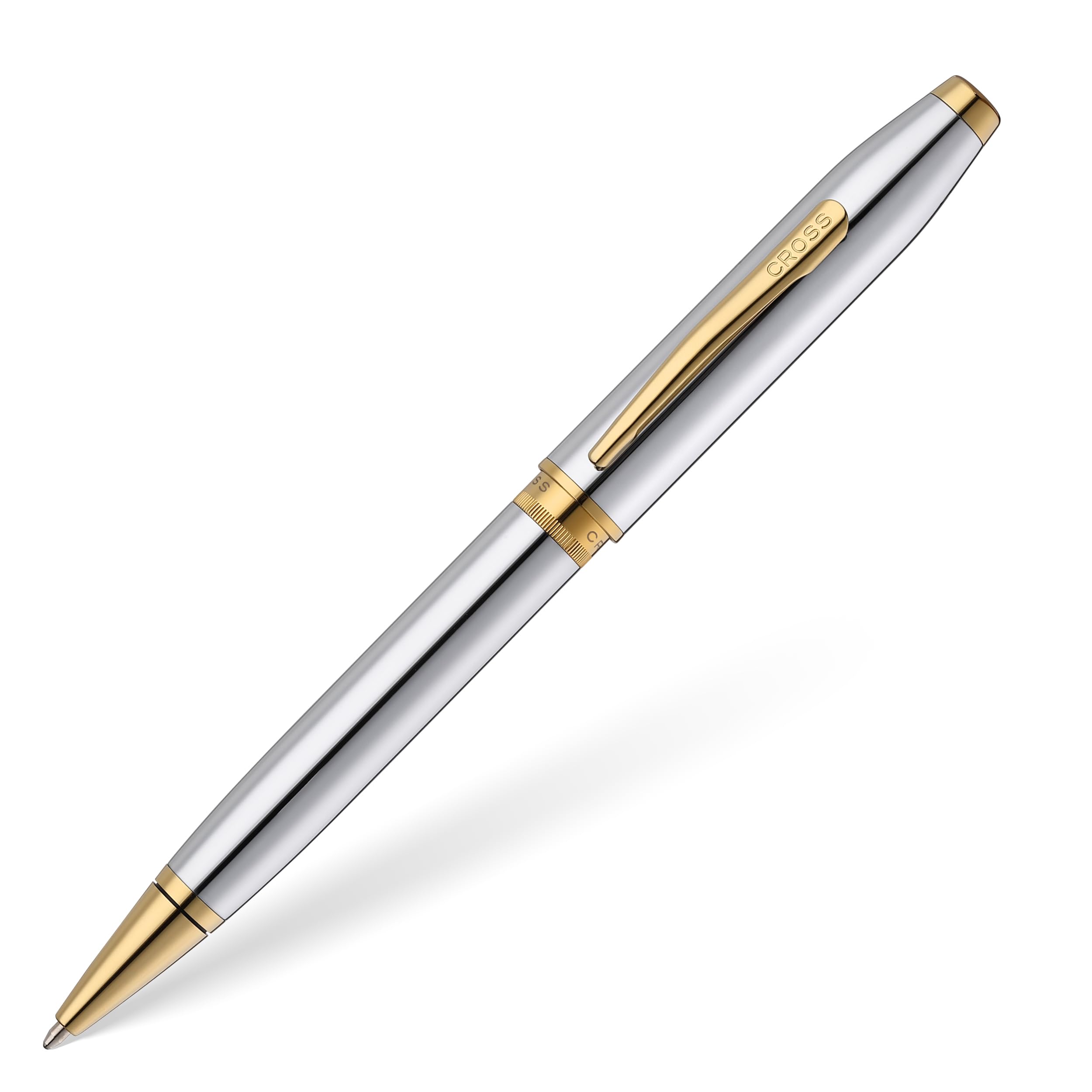 Cross Foundry Polished Chrome with PVD Gold Appointments Ballpoint Pen