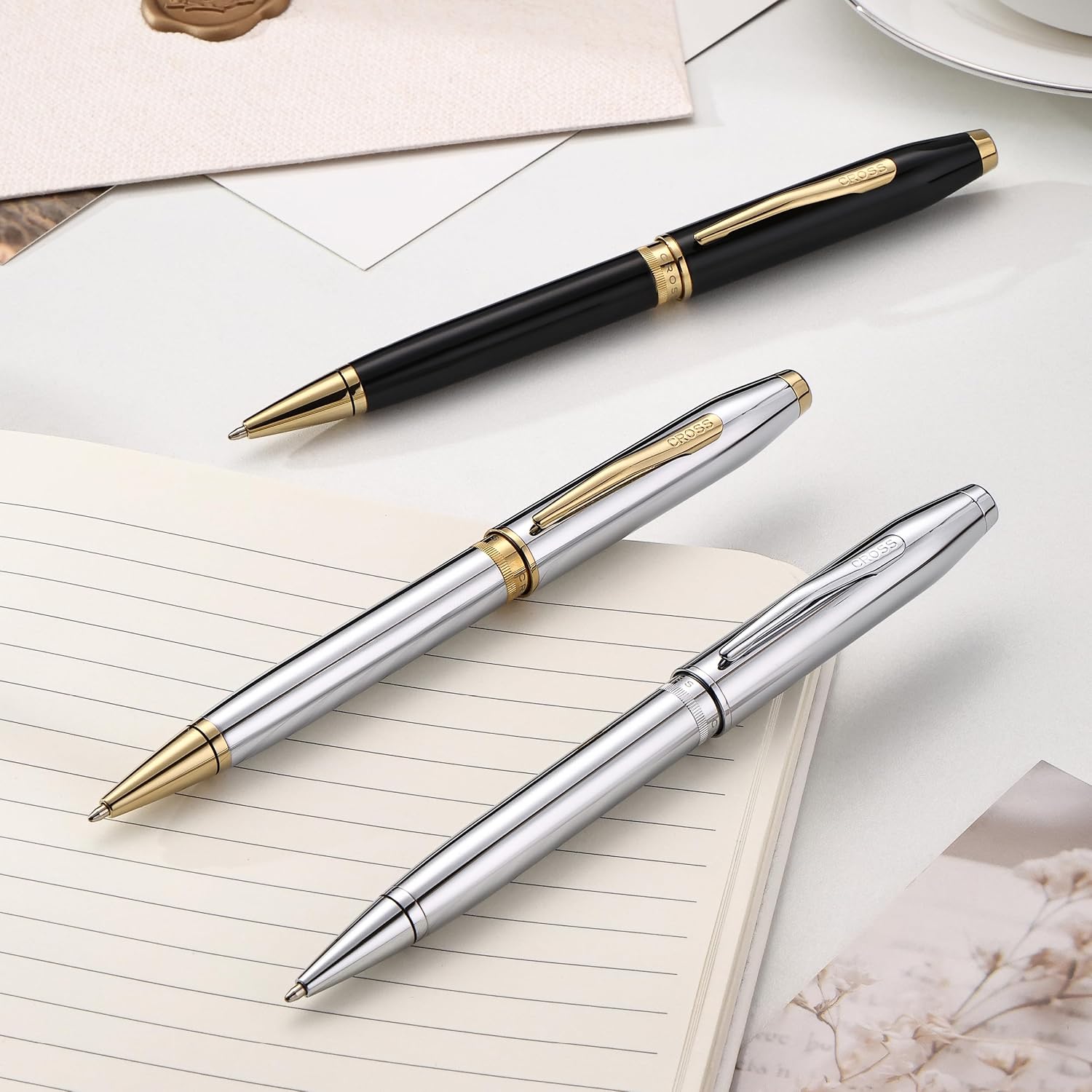 Cross Foundry Polished Chrome with PVD Gold Appointments Ballpoint Pen