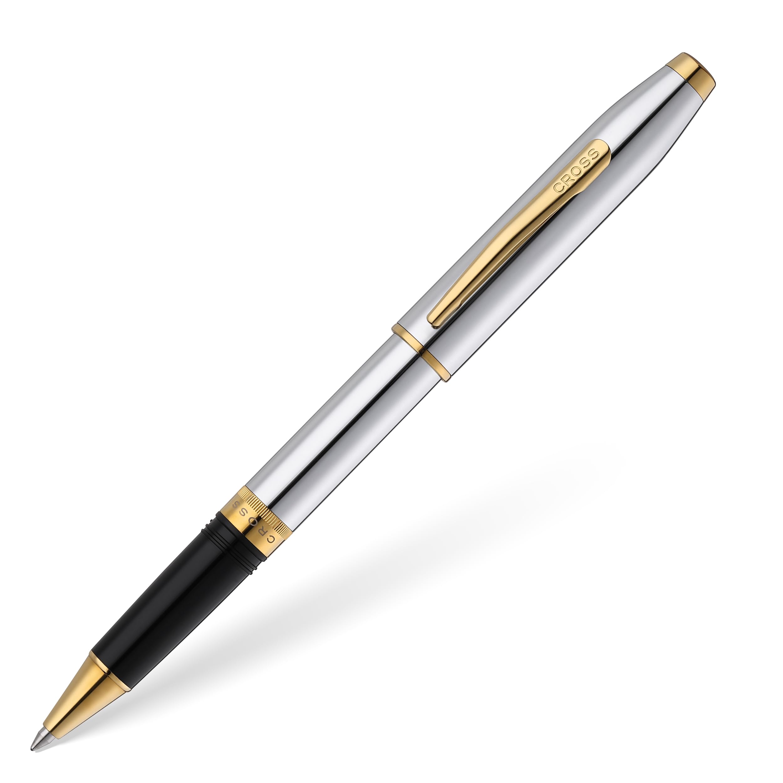 Cross Foundry Polished Chrome with PVD Gold Appointments Rollerball Pen