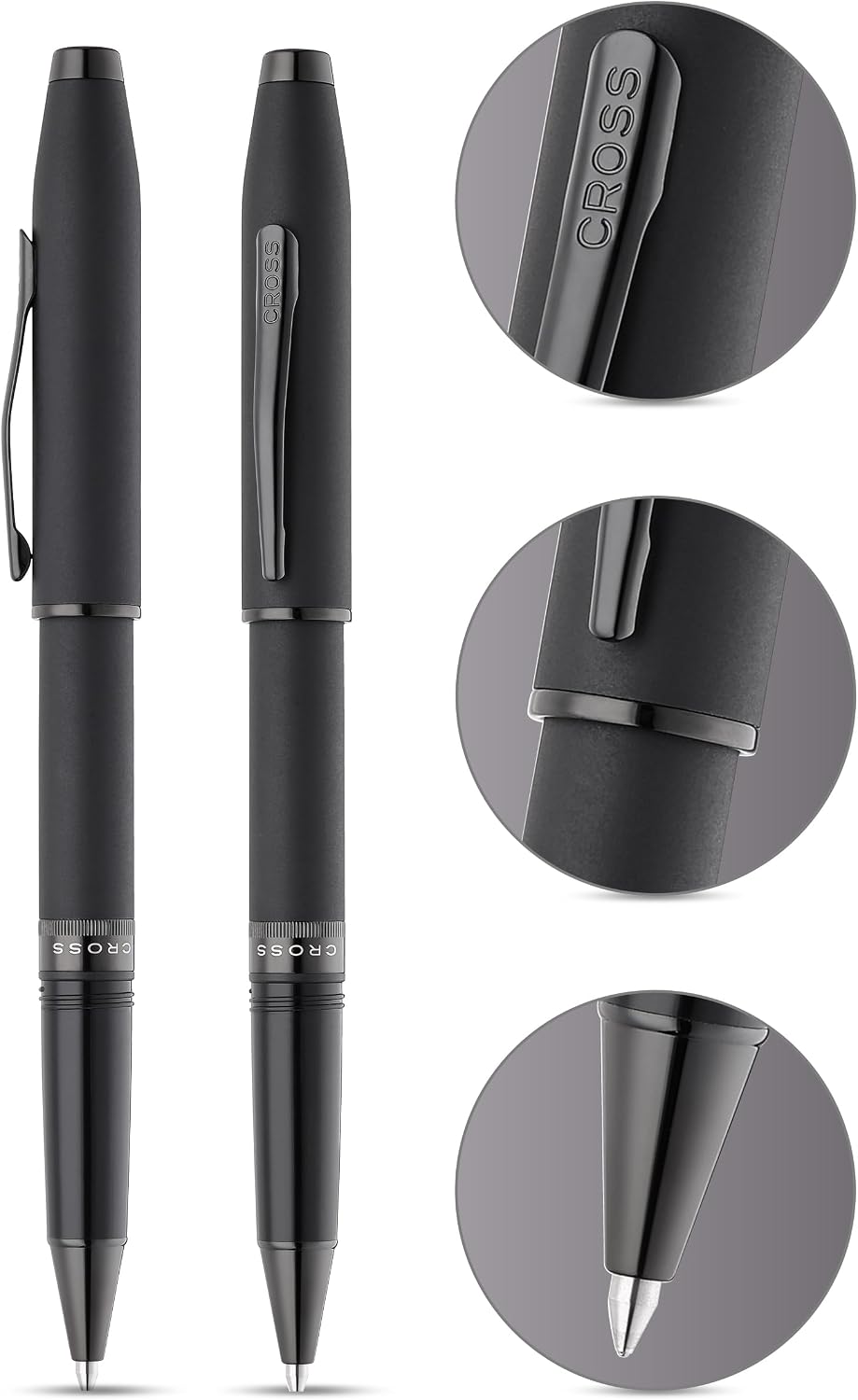 Cross Foundry Matte Black Lacquer with PVD Black Appointments Rollerball Pen