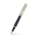 Sheaffer 300 Fountain Pen | E9347 Engraved, Matte Black Body and Shiny Chrome Cap with Gold PVD Ornaments, Fine Nib, Premium Fountain Pen