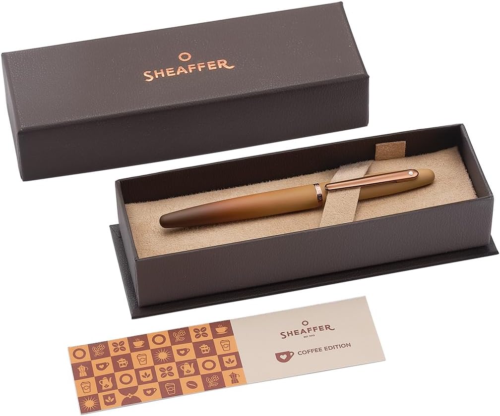 Sheaffer VFM 9428 Coffee Edition Matte Brown Royal PVD Trim Fine Point Premium Pen