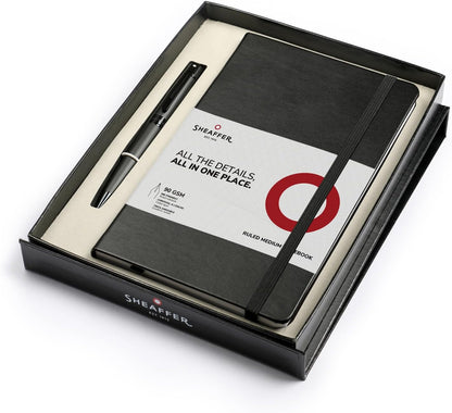 Sheaffer Gift Set 300 | G9343 Matte Black with Polished Black Trim Ballpoint Pen with Medium Notebook | Premium Gift Set