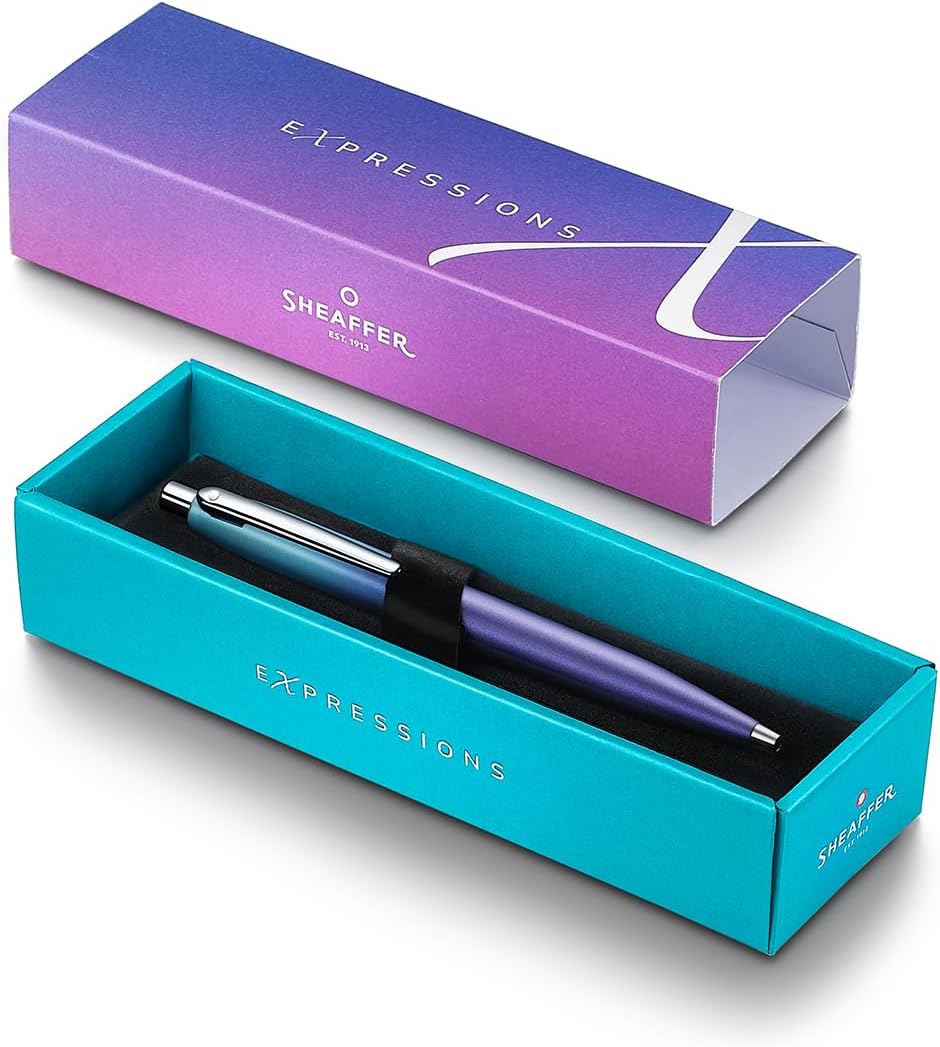 Sheaffer Expressions VFM 9430 Ballpoint Pen, Blue and Purple Pearlised Gradient with Chrome-Plated Trims