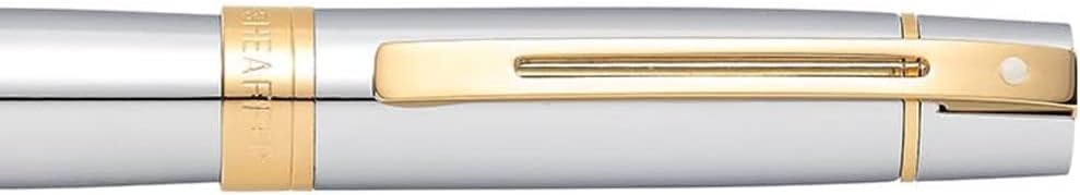 Sheaffer 300 - refillable rollerball pen, polished chrome, gold-tone trim