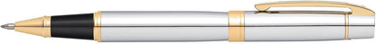 Sheaffer 300 - refillable rollerball pen, polished chrome, gold-tone trim
