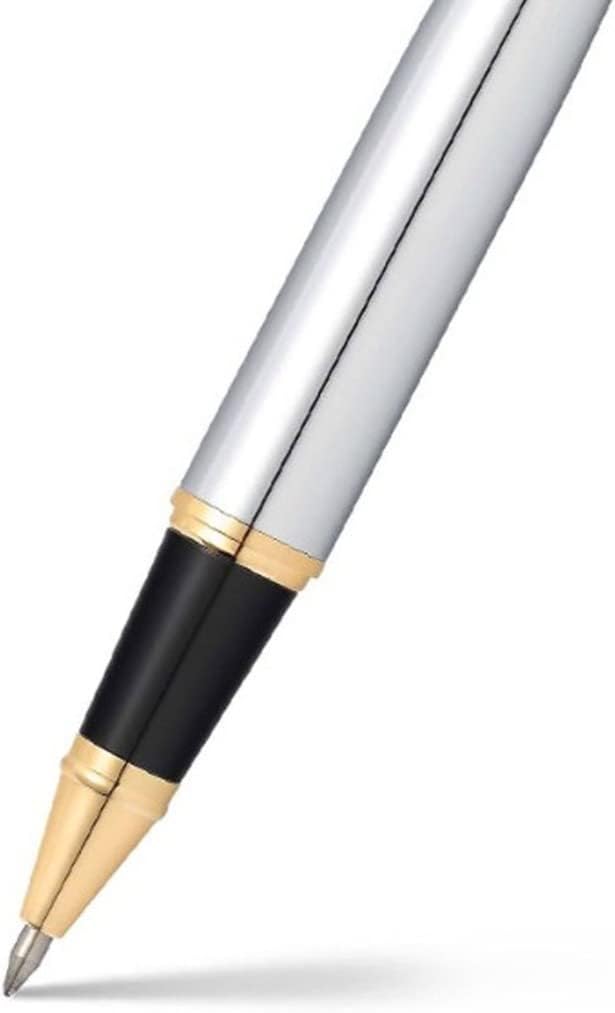 Sheaffer 300 - refillable rollerball pen, polished chrome, gold-tone trim