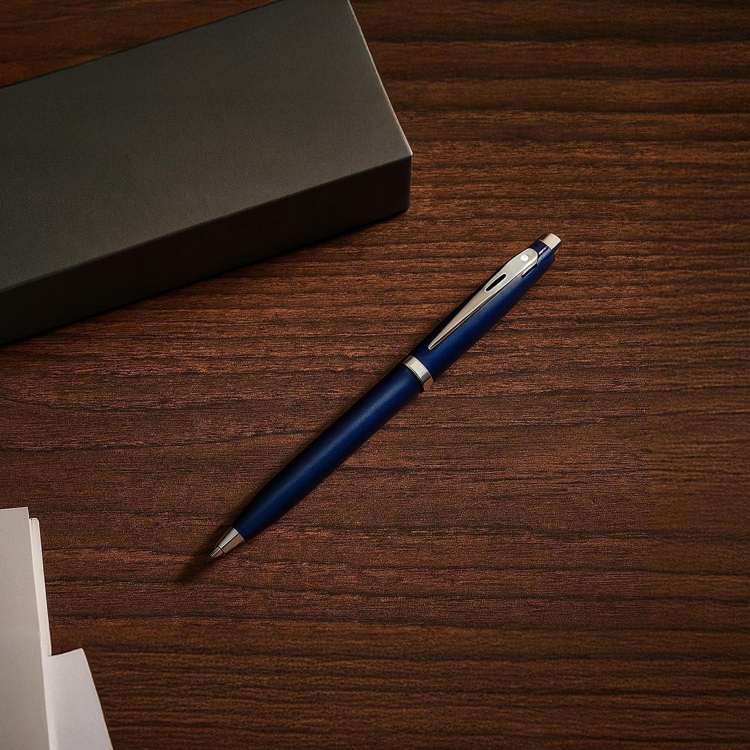 Sheaffer 100 - Refillable rollerball pen, glossy black lacquer, plated chrome trim