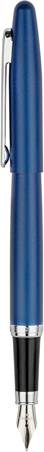 Sheaffer VFM Nickel Plate Trim Fountain Ballpoint Kit - Neon Blue