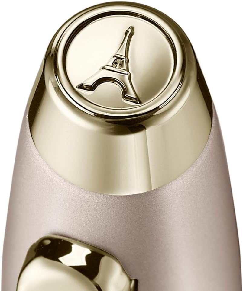 Sheaffer 100 Emily in Paris 9377 Collection, Champagne Gold Pen with PVD Gold Trims, Bow-Shaped Clip. (Retractable Ballpoint