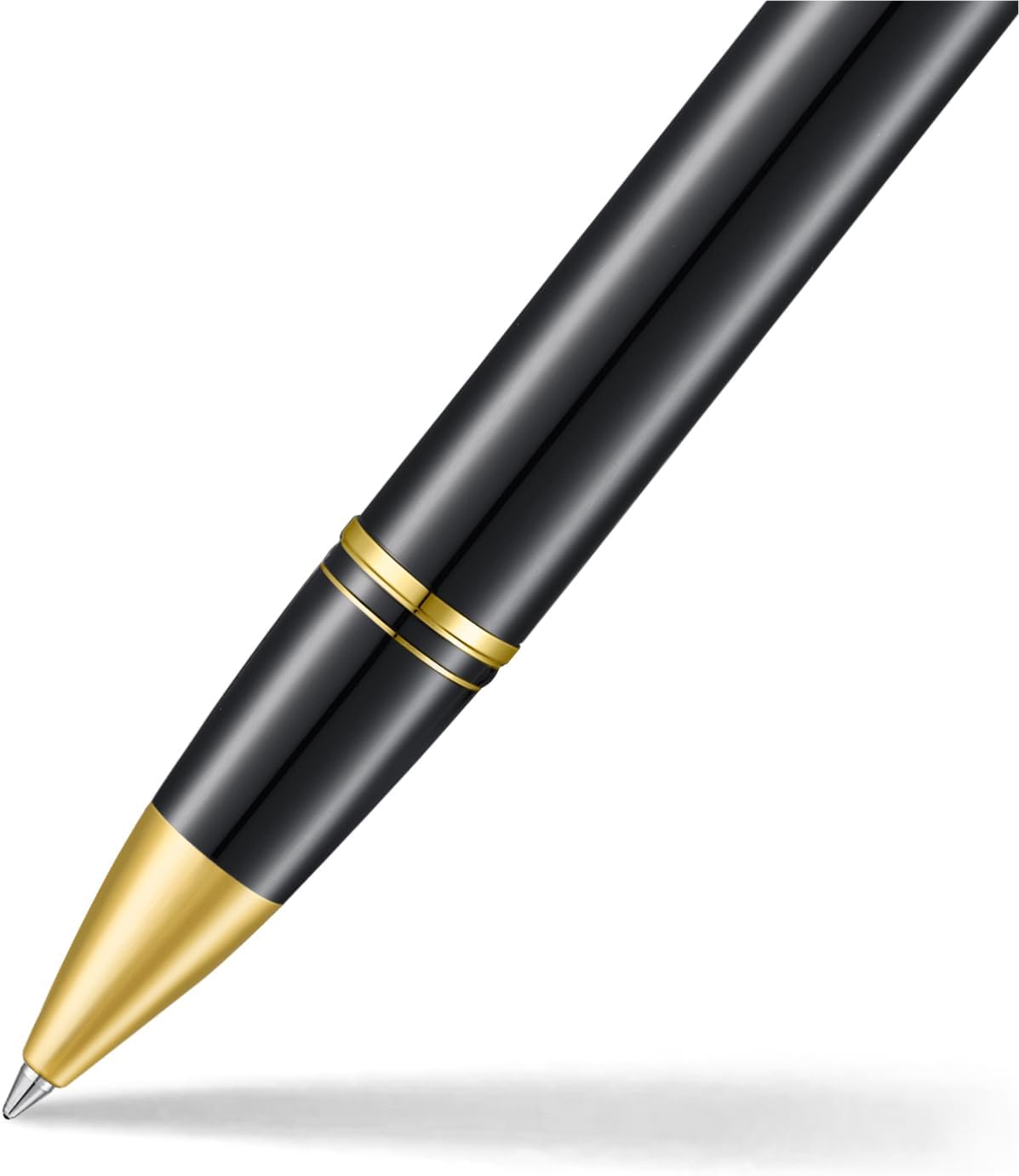 Sheaffer Legacy 9065 Pen, Bi-Color Black Tuxedo Medalist, 14KT PVD Gold Trims, with Custom Leather Pouch and Luxury Gift Box (Rollerball