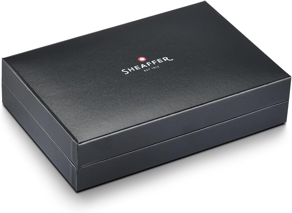 Sheaffer Legacy 9065 Fountain Pen, Bi-Color Black Tuxedo Medalist, 14KT PVD Gold Medium Inlaid Nib, with Leather Pouch and Luxury Gift Box