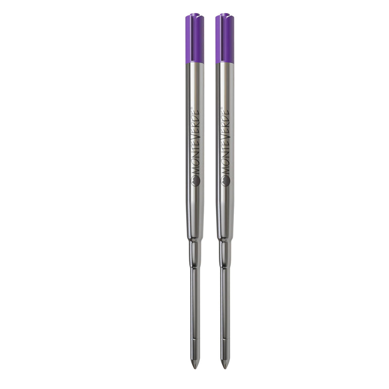 Monteverde Medium Point Ballpoint Soft Roll Refill for Sheaffer Ballpoint Pens - Purple (Pack of 2