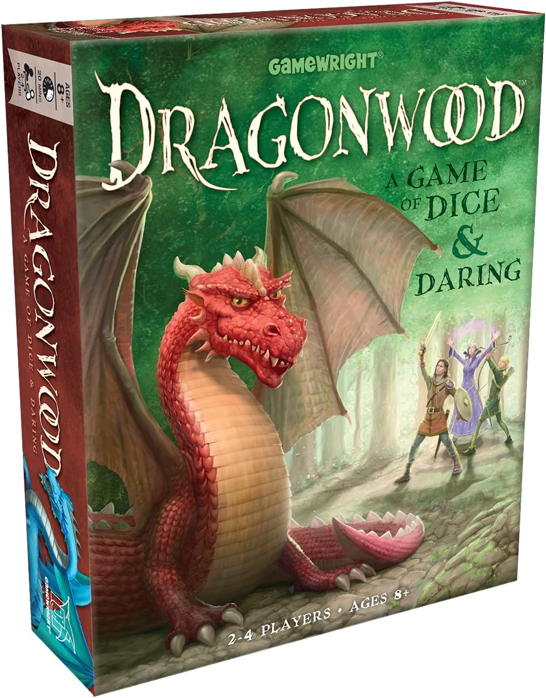 Gamewright | Dragonwood Game | Board Game | Ages 8+ | 2-4 Players | 2 Minutes Playing Time, Orange,silver,white