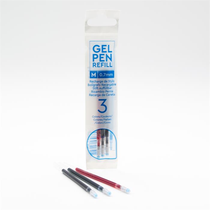 LEGO Stationery Gel Pen Refill (3 Pack) Red x 1 -  Black x 1 - Blue x 1