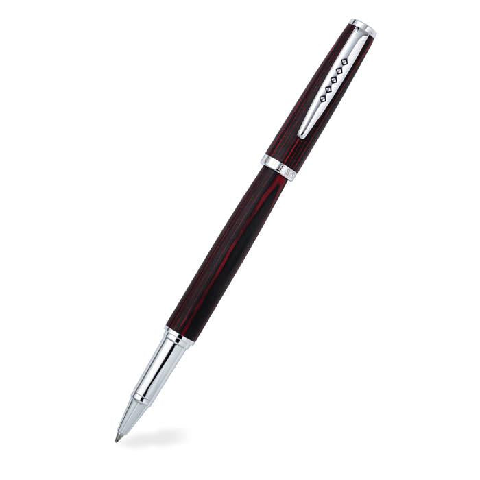 Tom Hessin Edinburgh Collection Forth Bridge Red Rollerball Pen With Chrome Trim