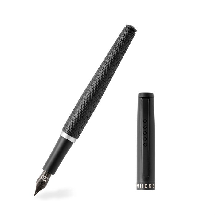 Tom Hessin Magnetic Series Carbon Fountain Pen with Matt Black Trim & PVD Black Medium Nib