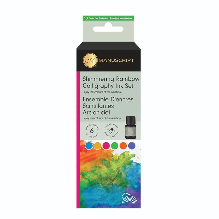 Manuscript Shimmer Ink (7ml) Pack of 6 - Rainbow